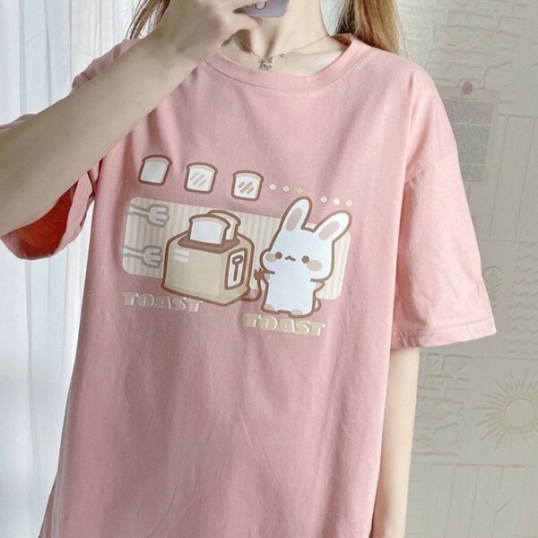 Camiseta estampada Kawaii Cute Bunny