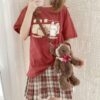 Kawaii schattig konijntje grafisch T-shirt