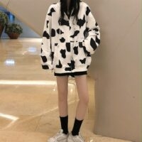 Sweats à capuche imprimés de vache à lait de mode Kawaii Mode kawaii
