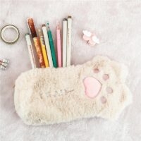 Kawaii Cat Fluffy Paw Pencil Case Cat Paw kawaii