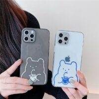 Capa para iPhone Desenho de linha de urso bonito dos desenhos animados urso kawaii