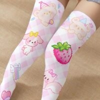 Cute Cat Paw Print Long Tube Stockings - Kawaii Fashion Shop