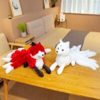 Brinquedos de pelúcia Red Nine Tails Fox Raposa kawaii