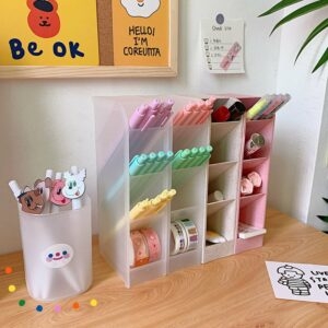 Cute 4 Grids Desk Storage Box Pen Pencil kawaii