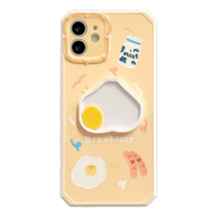 Śliczne etui na iPhone'a w kształcie jajka z diamentową ramką Kawaii jajeczna