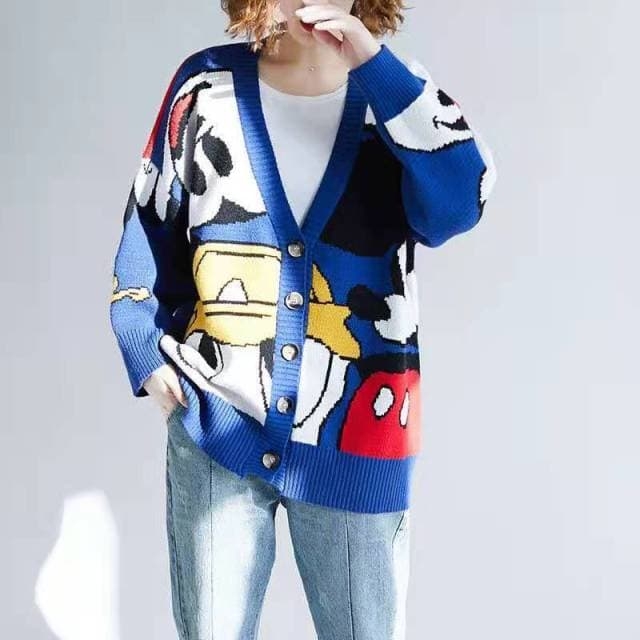 Kawaii Mickey Cardigan Knitted Sweater