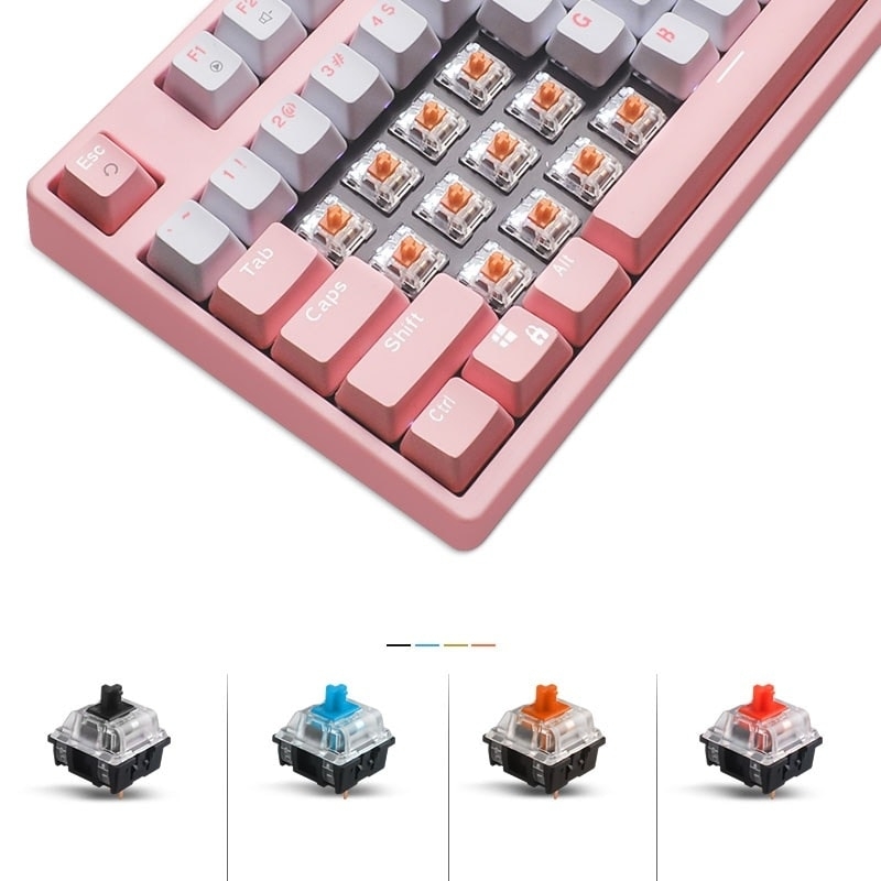 Kawaii Classic Pink Mechanical Keyboard USB Wired