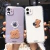 Vinilo o funda para iPhone Linda pareja de osos de dibujos animados