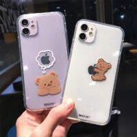 Niedliche Cartoon-Bärenpaar-iPhone-Hülle Cartoon-Bär kawaii