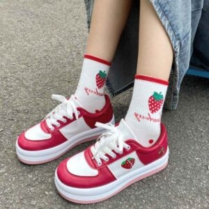 Harajuku Kawaii Fashion Strawberry Milk Sneakers