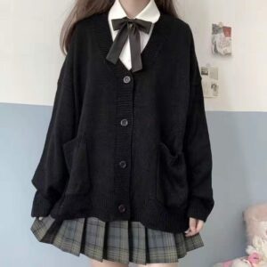 Cute Preppy Style Solid Cardigan Sweaters - Kawaii Fashion Shop | Cute ...