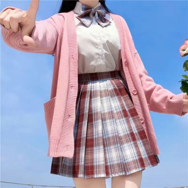 Cute Preppy Style Solid Cardigan Sweaters - Kawaii Fashion Shop | Cute ...