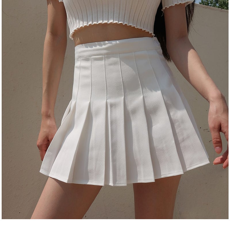 Kawaii White Pleated Skirt - Kawaii Fashion Shop | Cute Asian Japanese ...