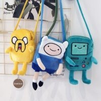 Borsa a tracolla in peluche di Beemo, Finn e Jake con i personaggi di Adventure Time Beemo kawaii