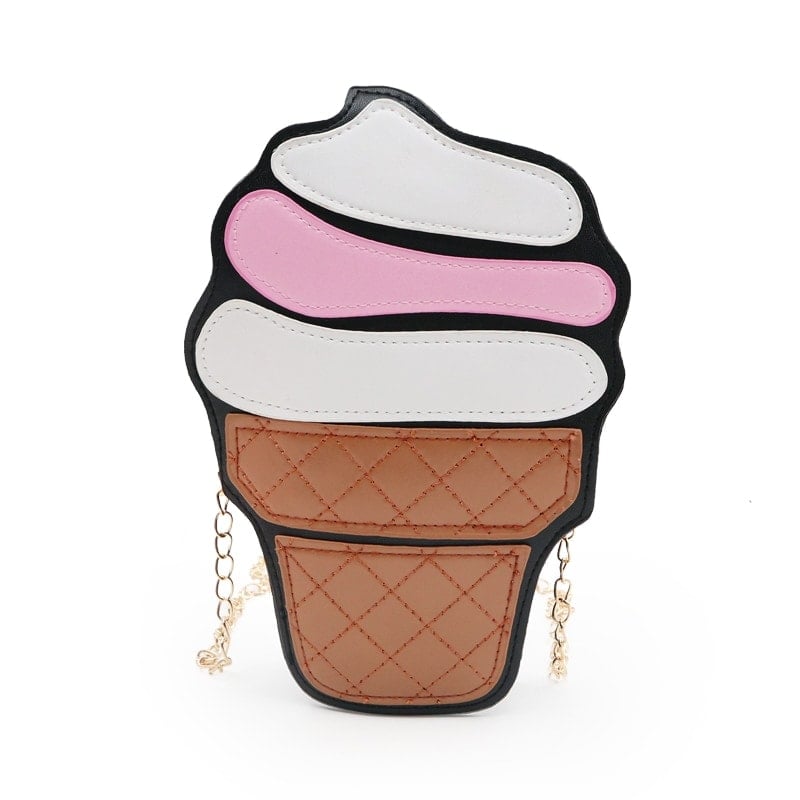 Fashion Cartoon Ice Cream Kids Crossbody Bag, Ice Cream Shaped Purse  Crossbody, Kawaii Strawberry Ice Cream Design Wallet, Zipper Portable Coin  Purse, Multi-Functional Organizer Pouch Suitable For Students And Adults  For Daily