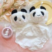 Ensemble de lingerie panda pelucheux Kawaii mignon