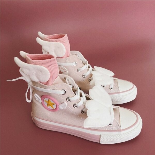 Różowe płócienne buty Cardcaptor Sakura Wings Cosplayowy kawaii