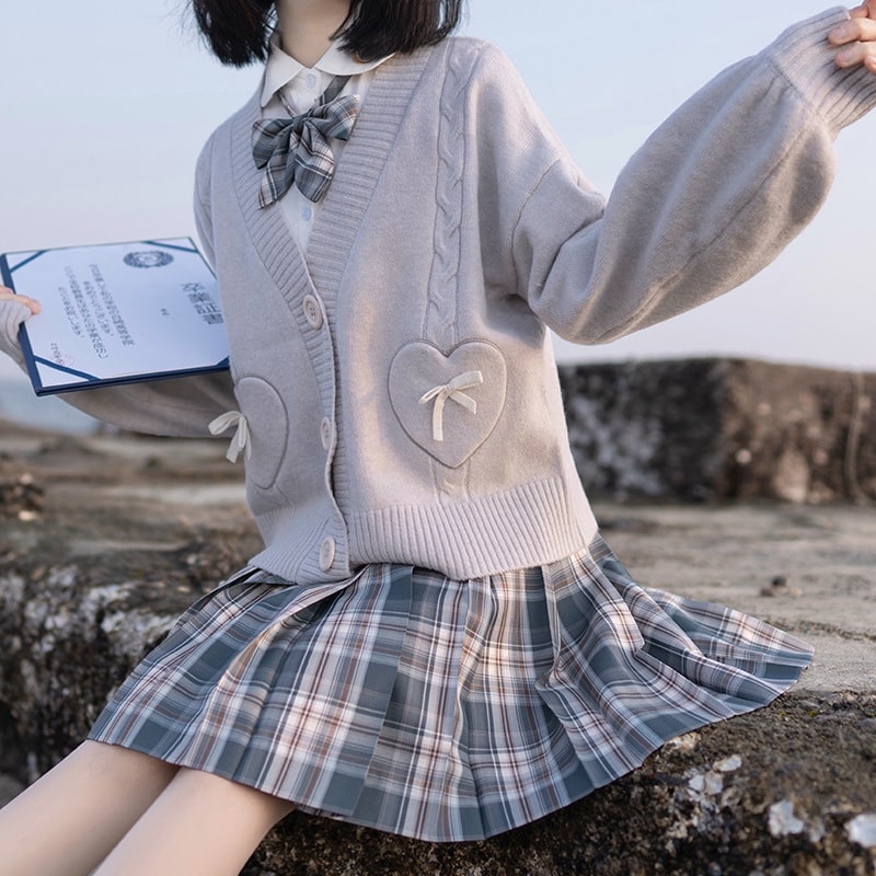 Suéter de uniforme escolar juvenil Kawaii