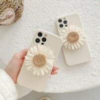 Белый плетеный чехол с цветком ромашки для iPhone Дейзи кавайи