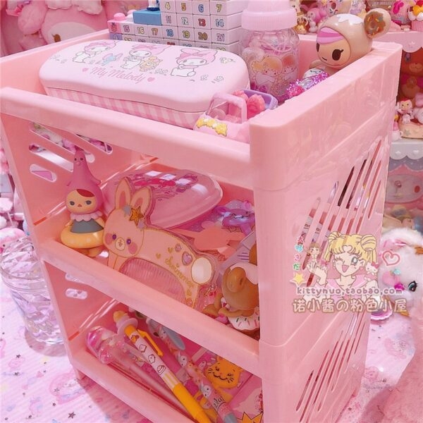 Kawaii Pink Aufbewahrungsbox mit drei Etagen rosa kawaii