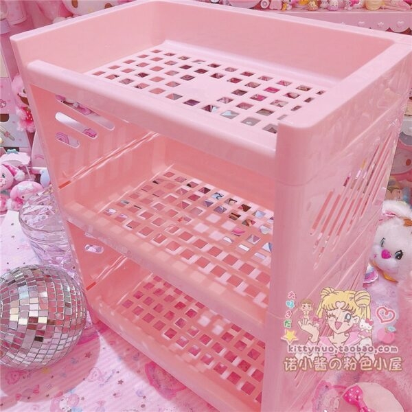 تخزين ثلاثي الطبقات من Kawaii Pink كاواي الوردي