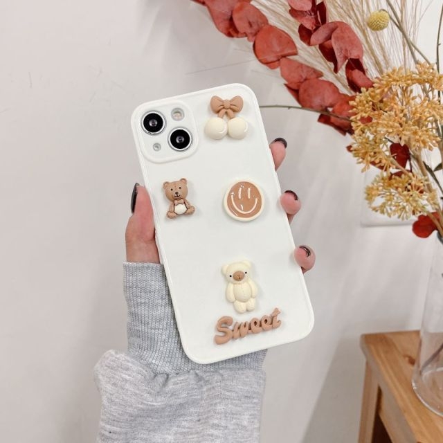 Kawaii Candy Color 3D Bear iPhone-fodral
