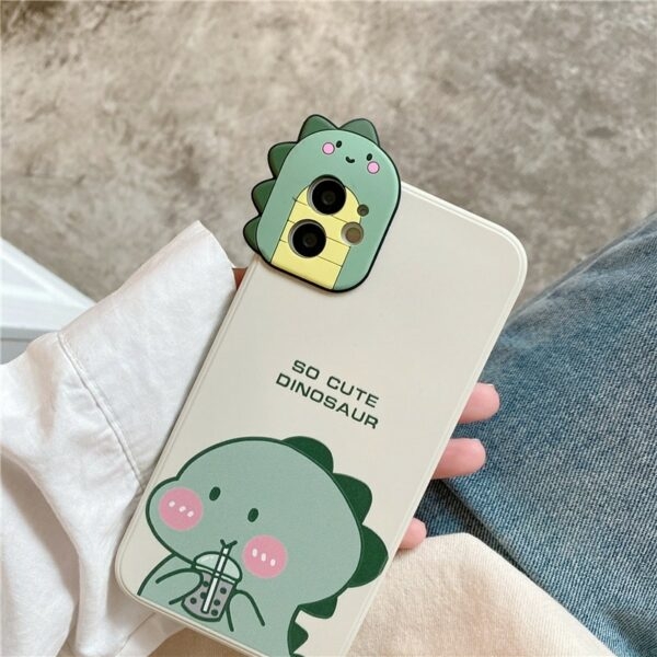 Niedliche Milchtee-Dinosaurier-iPhone-Hülle Bär kawaii