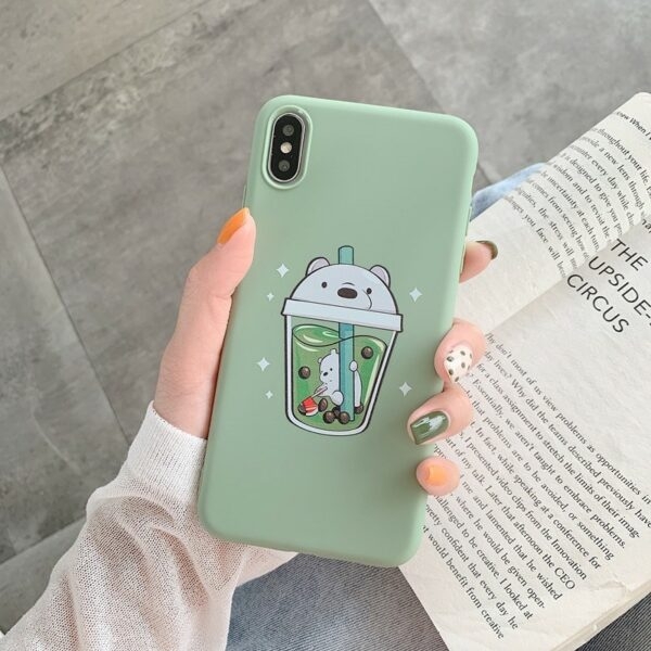 Capa para iPhone Chá de bolha de ursos fofos Ursos kawaii