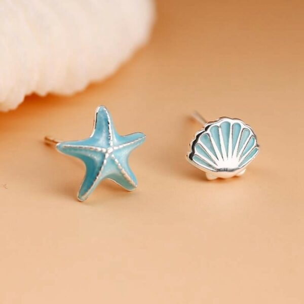 Sea Shell 불규칙 실버 귀걸이 귀걸이 카와이