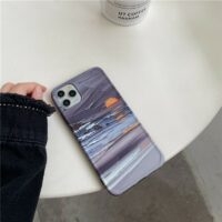 Capa para iPhone com pintura ao nascer do sol IMD kawaii