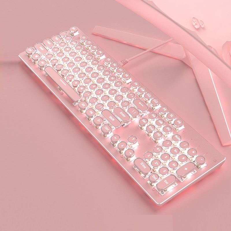 Pink Wireless Gaming Keyboard 104 Keycaps
