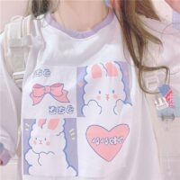 카와이 일본식 만화 티셔츠 만화 귀엽다