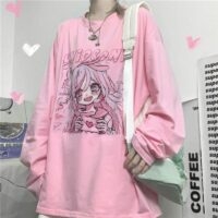 Kawaii Pink Anime Girl Tee Cute kawaii