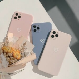 Simple Solid Color Heart iPhone Case
