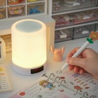 Alto-falante Bluetooth com lâmpada noturna colorida Kawaii criativo