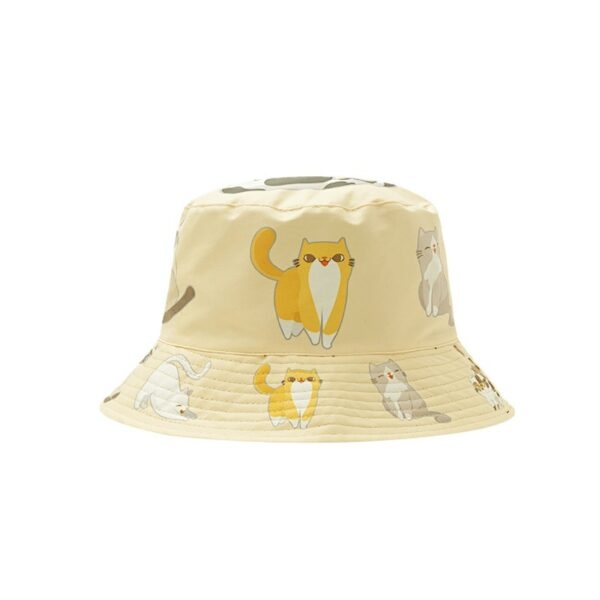 Sombrero de cubo con tema de gatos lindos Sombrero de cubo kawaii