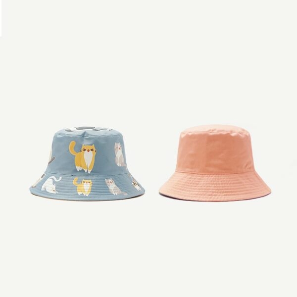 Sombrero de cubo con tema de gatos lindos Sombrero de cubo kawaii