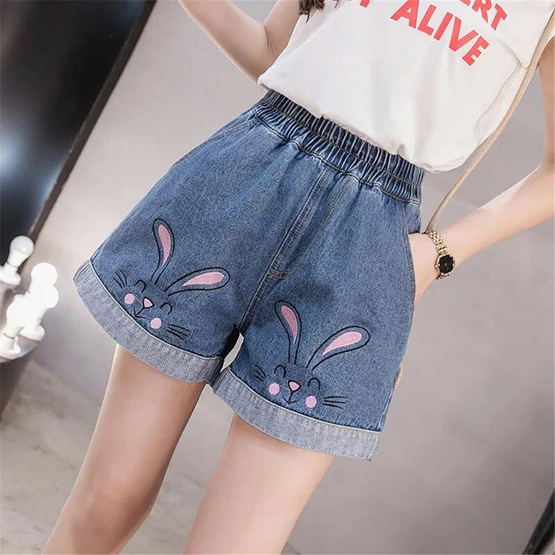 New Embroidery Jeans Female Summer Style Fashion Embroidery Was