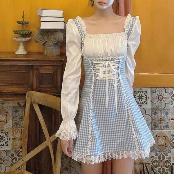 Francuska sukienka w stylu vintage ze słodką wróżką Kawaii wróżka