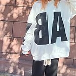 Koreańska modna luźna biała bluza