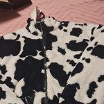 Sudadera con capucha y estampado de vaca de felpa suelta Kawaii
