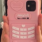 Capa para iPhone com coração rosa retrô Kawaii