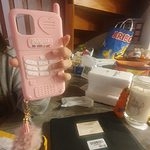 카와이 레트로 핑크 하트 아이폰 케이스