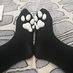 3d Cute Cat Paw Pad Thigh High Socks