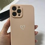 Proste etui na iPhone'a w jednolitym kolorze w kształcie serca