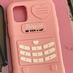 Kawaii Retro Rosa hjärta iPhonefodral
