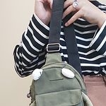 Cute Frog Zipper Canvas Crossbody Bag
