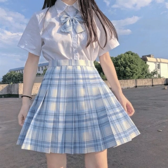 Kawaii High Waist Country Pleat Skirt