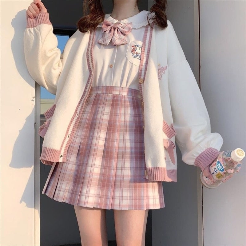 Japanese Kawaii Pink Cardigan Sweater - Kawaii Fashion Shop | Cute ...