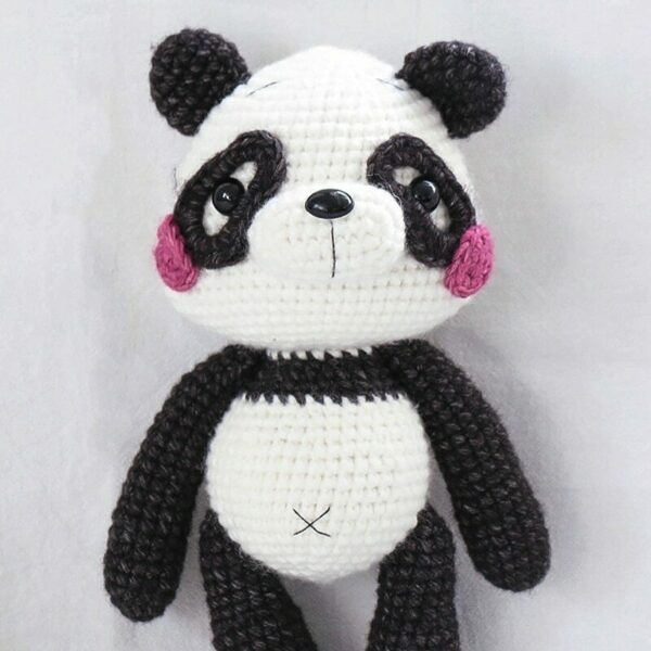 Ręcznie robiona lalka Panda na drutach zabawka lalka kawaii